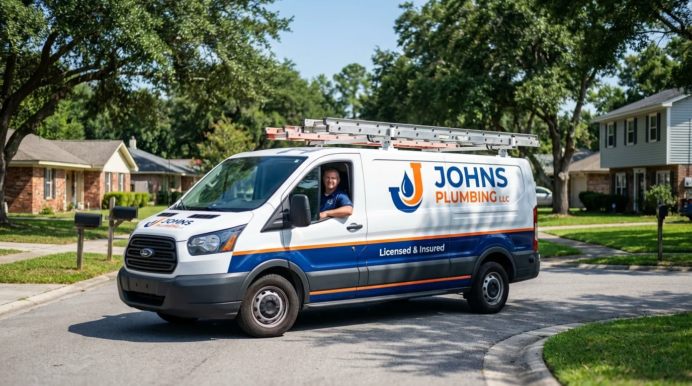 Johns Plumbing LLC service van in Coon Rapids, IA